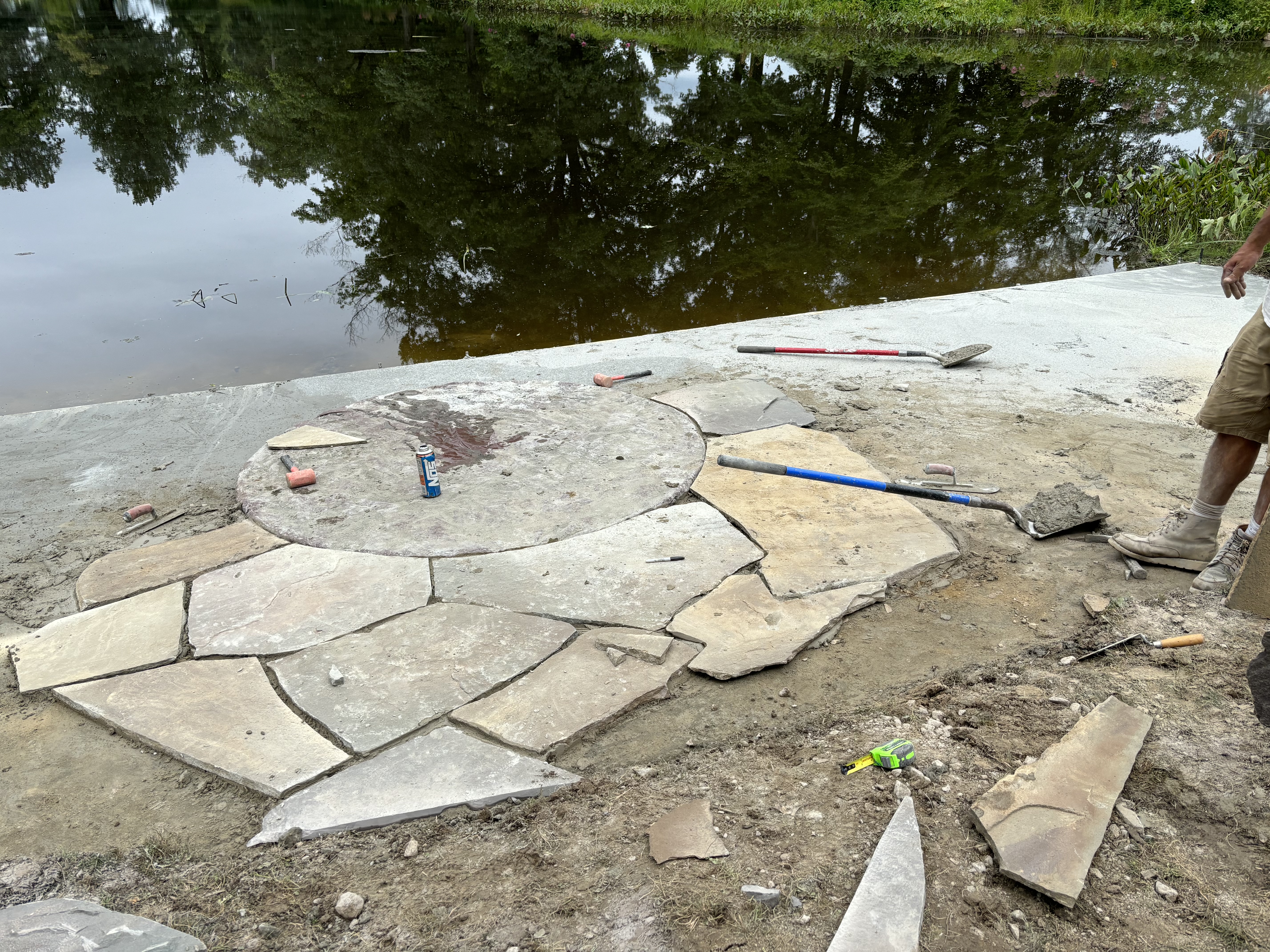 Logsdon Pond West viewing platform, in progress